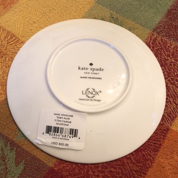 NWT Kate Spade Make Headlines tidbit charm Plates by Lenox - Picture 6 of 12